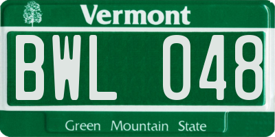 VT license plate BWL048