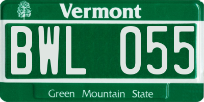 VT license plate BWL055