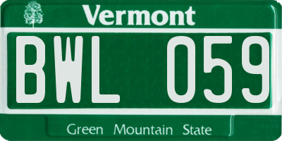 VT license plate BWL059