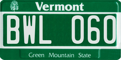VT license plate BWL060