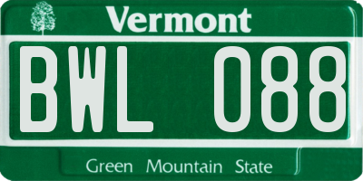 VT license plate BWL088