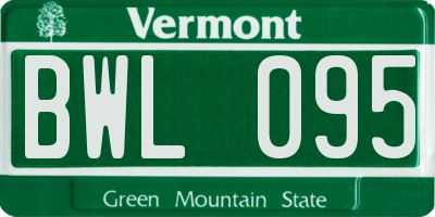 VT license plate BWL095