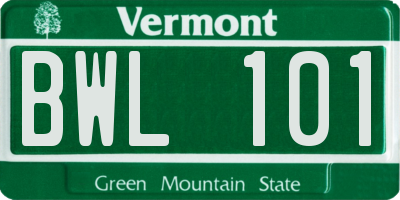 VT license plate BWL101