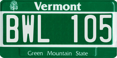 VT license plate BWL105