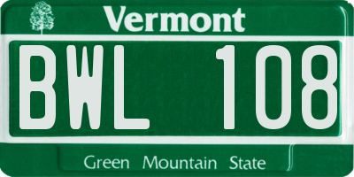 VT license plate BWL108