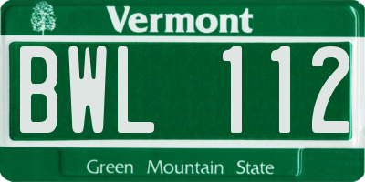 VT license plate BWL112