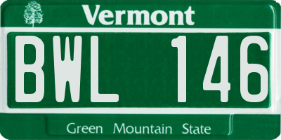 VT license plate BWL146