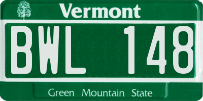 VT license plate BWL148