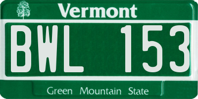 VT license plate BWL153