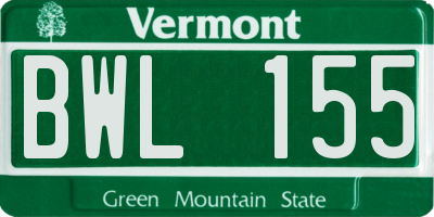VT license plate BWL155