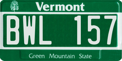 VT license plate BWL157