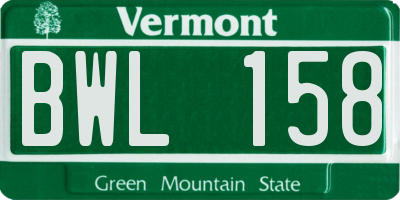 VT license plate BWL158