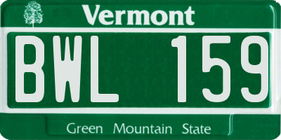 VT license plate BWL159