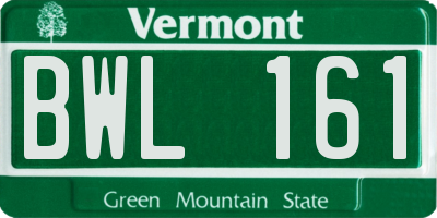 VT license plate BWL161