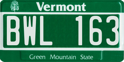 VT license plate BWL163