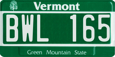 VT license plate BWL165