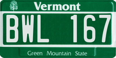 VT license plate BWL167