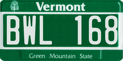 VT license plate BWL168