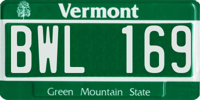 VT license plate BWL169