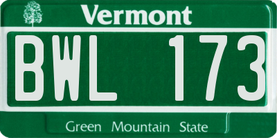 VT license plate BWL173