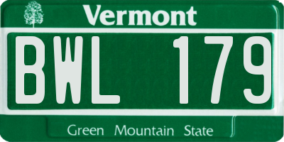 VT license plate BWL179