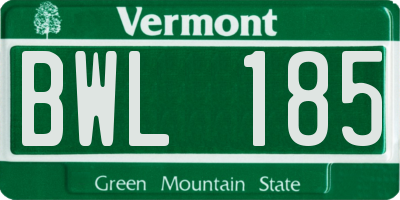 VT license plate BWL185