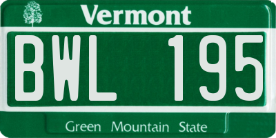 VT license plate BWL195