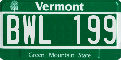 VT license plate BWL199