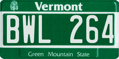 VT license plate BWL264