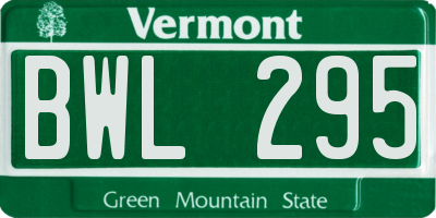 VT license plate BWL295