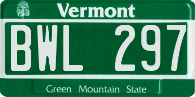 VT license plate BWL297
