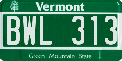 VT license plate BWL313