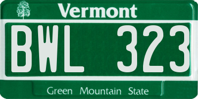 VT license plate BWL323