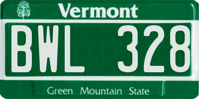 VT license plate BWL328