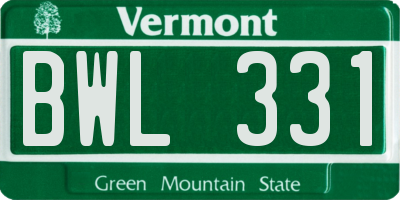 VT license plate BWL331