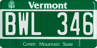 VT license plate BWL346