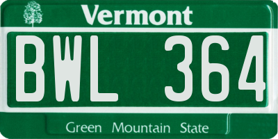 VT license plate BWL364