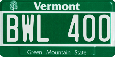 VT license plate BWL400