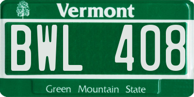 VT license plate BWL408