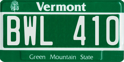 VT license plate BWL410