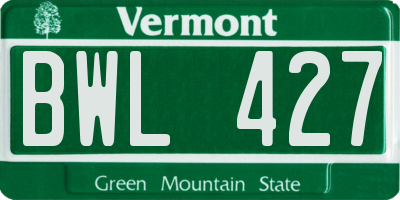 VT license plate BWL427