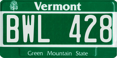 VT license plate BWL428