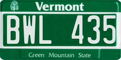 VT license plate BWL435