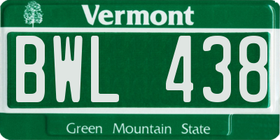 VT license plate BWL438
