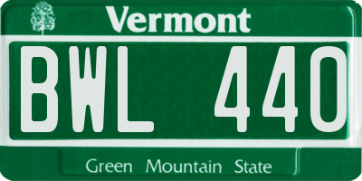 VT license plate BWL440