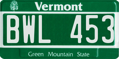 VT license plate BWL453