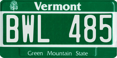 VT license plate BWL485
