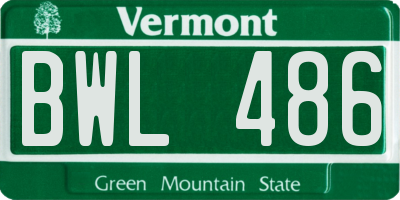 VT license plate BWL486
