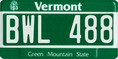 VT license plate BWL488