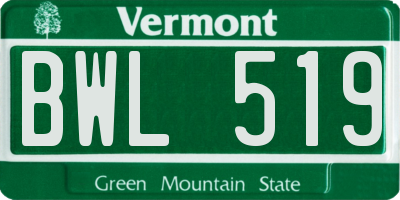 VT license plate BWL519